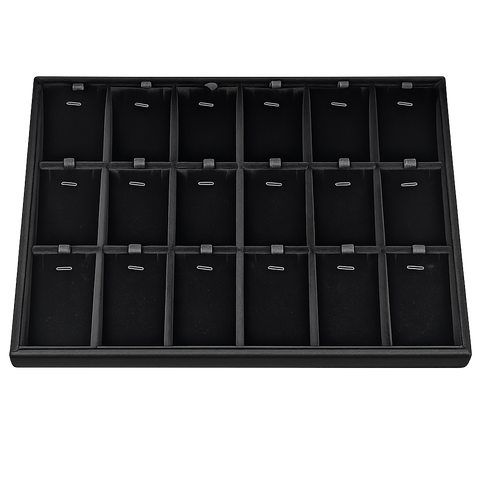 18-Slot Jewelry Display Tray for Sets, Earrings & Pendants