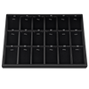 Black 18-slot jewelry display tray for earrings and pendants