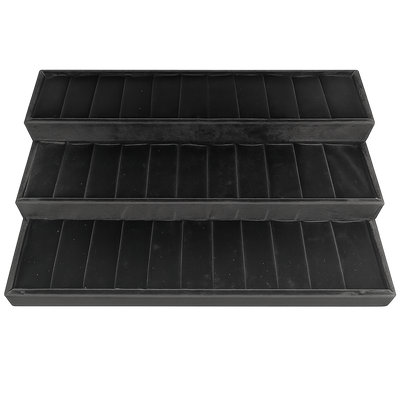 Black 30-slot bangle jewelry display tray for retail counter