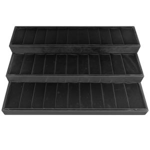 Black 30-slot bangle jewelry display tray for retail counter