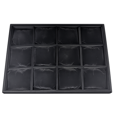 12-pillow black bangle and bracelet jewelry display tray for wholesale, main product view