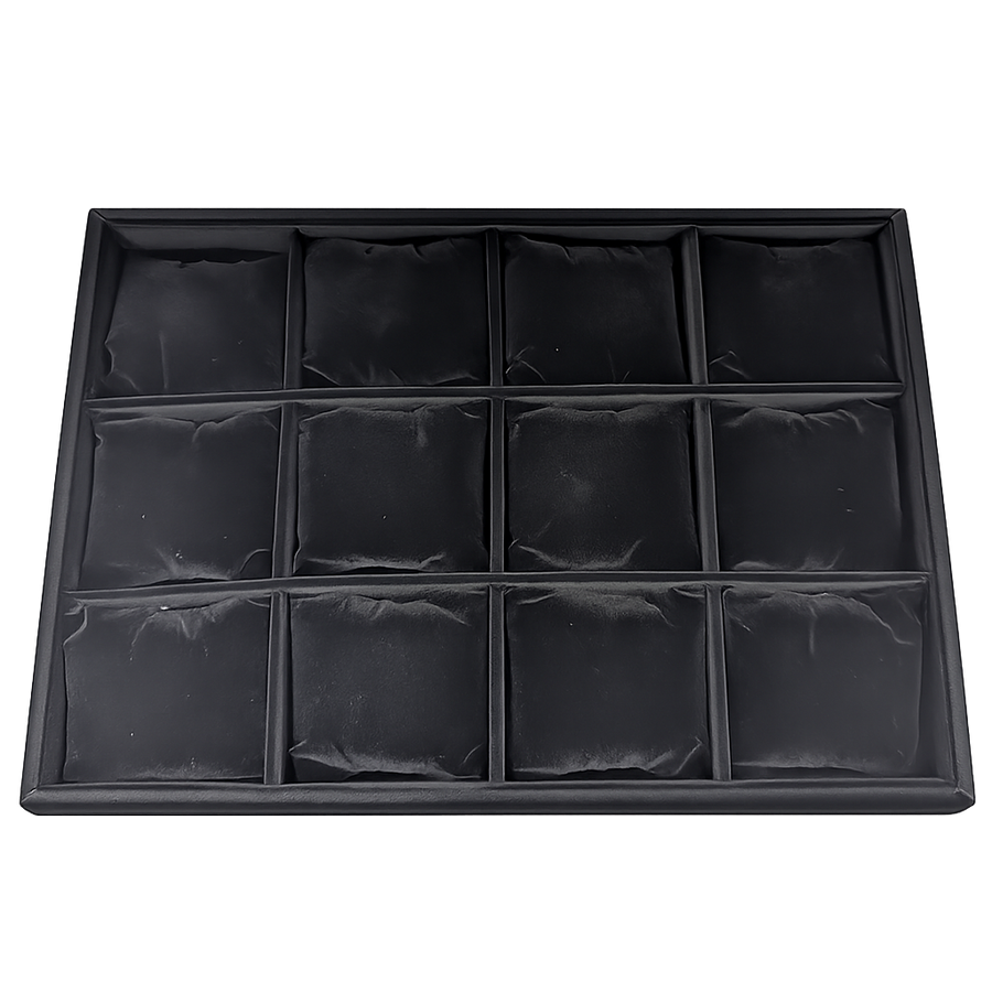 12-pillow black bangle and bracelet jewelry display tray for wholesale, main product view