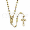 Oro Laminado Thin Rosary, Gold Filled Style Guadalupe and Crucifix Design, Polished, Golden Finish, 09.213.0016.18