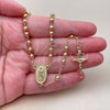 Oro Laminado Thin Rosary, Gold Filled Style Guadalupe and Crucifix Design, Polished, Golden Finish, 09.213.0021.18