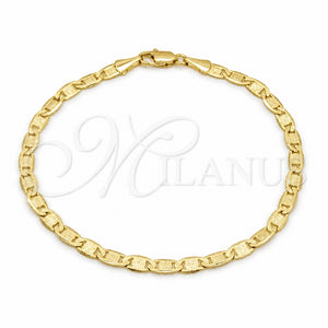 Oro Laminado Basic Bracelet, Gold Filled Style Mariner Design, Polished, Golden Finish, 03.419.0026.07 (260 Gauge, 07 MM Thickness, 7 Inches Length)