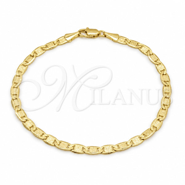Oro Laminado Basic Bracelet, Gold Filled Style Mariner Design, Polished, Golden Finish, 03.419.0026.07 (260 Gauge, 07 MM Thickness, 7 Inches Length)