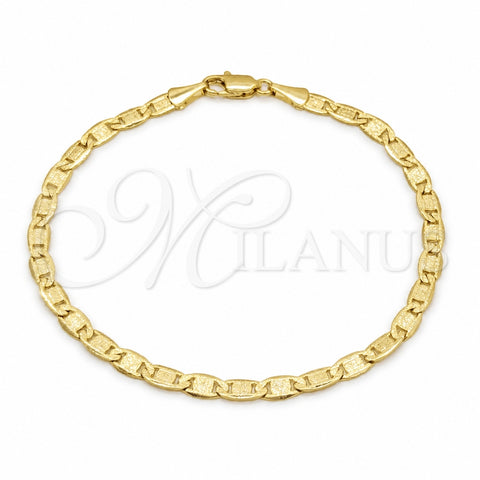 Oro Laminado Basic Bracelet, Gold Filled Style Mariner Design, Polished, Golden Finish, 03.419.0026.07 (260 Gauge, 07 MM Thickness, 7 Inches Length)