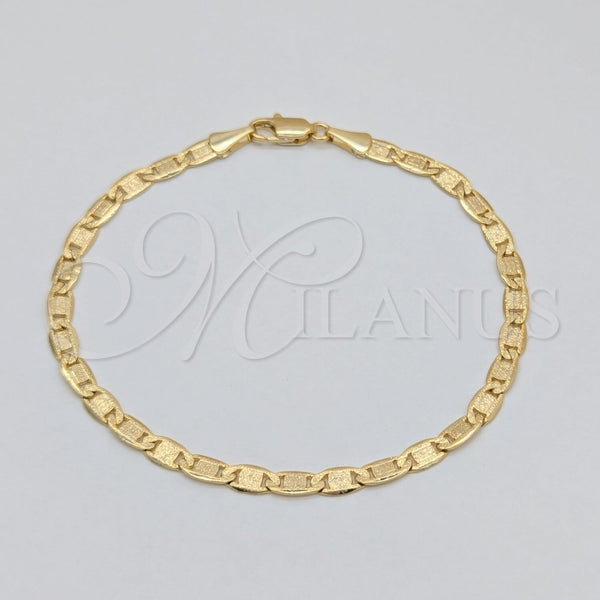 Oro Laminado Basic Bracelet, Gold Filled Style Mariner Design, Polished, Golden Finish, 03.419.0026.07 (260 Gauge, 07 MM Thickness, 7 Inches Length)