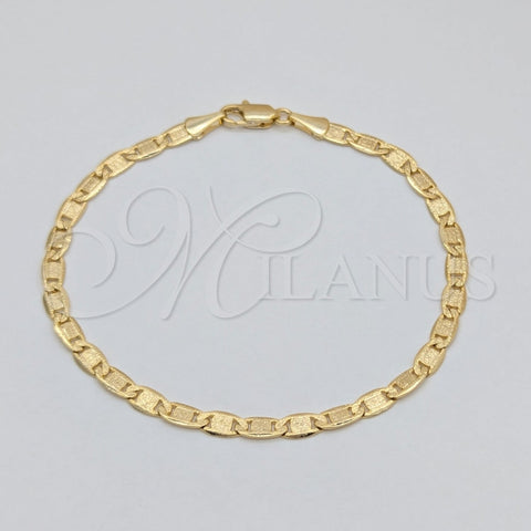 Oro Laminado Basic Bracelet, Gold Filled Style Mariner Design, Polished, Golden Finish, 03.419.0026.07 (260 Gauge, 07 MM Thickness, 7 Inches Length)