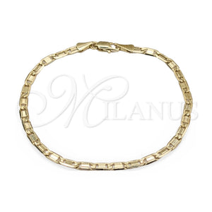 Oro Laminado Basic Bracelet, Gold Filled Style Mariner Design, Polished, Golden Finish, 03.419.0027.07 (260 Gauge, 07 MM Thickness, 7 Inches Length)