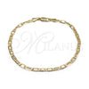 Oro Laminado Basic Bracelet, Gold Filled Style Mariner Design, Polished, Golden Finish, 03.419.0027.07 (260 Gauge, 07 MM Thickness, 7 Inches Length)