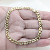 Oro Laminado Basic Bracelet, Gold Filled Style Miami Cuban Design, Polished, Golden Finish, 03.419.0028.07 (260 Gauge, 07 MM Thickness, 7 Inches Length)