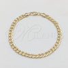 Oro Laminado Basic Bracelet, Gold Filled Style Miami Cuban Design, Polished, Golden Finish, 03.419.0028.07 (260 Gauge, 07 MM Thickness, 7 Inches Length)