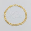 Oro Laminado Basic Bracelet, Gold Filled Style Miami Cuban Design, Polished, Golden Finish, 03.419.0028.07 (260 Gauge, 07 MM Thickness, 7 Inches Length)