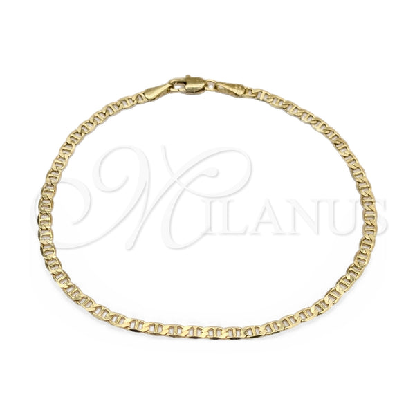 Oro Laminado Basic Bracelet, Gold Filled Style Mariner Design, Polished, Golden Finish, 03.419.0029.07 (260 Gauge, 07 MM Thickness, 7 Inches Length)