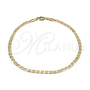 Oro Laminado Basic Bracelet, Gold Filled Style Mariner Design, Polished, Golden Finish, 03.419.0029.07 (260 Gauge, 07 MM Thickness, 7 Inches Length)
