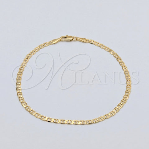 Oro Laminado Basic Bracelet, Gold Filled Style Mariner Design, Polished, Golden Finish, 03.419.0029.07 (260 Gauge, 07 MM Thickness, 7 Inches Length)