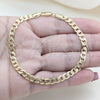 Oro Laminado Basic Bracelet, Gold Filled Style Miami Cuban Design, Polished, Golden Finish, 03.419.0030.07 (260 Gauge, 07 MM Thickness, 7 Inches Length)