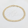 Oro Laminado Basic Bracelet, Gold Filled Style Miami Cuban Design, Polished, Golden Finish, 03.419.0030.07 (260 Gauge, 07 MM Thickness, 7 Inches Length)