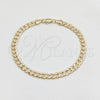 Oro Laminado Basic Bracelet, Gold Filled Style Miami Cuban Design, Polished, Golden Finish, 03.419.0031.07 (260 Gauge, 07 MM Thickness, 7 Inches Length)