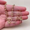 Oro Laminado Thin Rosary, Gold Filled Style Guadalupe and Crucifix Design, Polished, Golden Finish, 09.213.0031.18