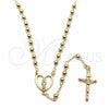Oro Laminado Thin Rosary, Gold Filled Style Guadalupe and Crucifix Design, Polished, Golden Finish, 09.213.0031.18