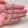 Oro Laminado Thin Rosary, Gold Filled Style Jesus and Crucifix Design, Polished, Golden Finish, 09.213.0032.18