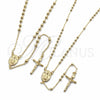 Oro Laminado Thin Rosary, Gold Filled Style Caridad del Cobre and Crucifix Design, Polished, Golden Finish, 09.213.0081.18