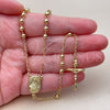 Oro Laminado Thin Rosary, Gold Filled Style Caridad del Cobre and Crucifix Design, Polished, Golden Finish, 09.213.0091.24