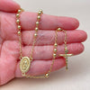 Oro Laminado Thin Rosary, Gold Filled Style Guadalupe and Crucifix Design, Polished, Golden Finish, 09.213.0083.24