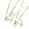 Oro Laminado Thin Rosary, Gold Filled Style Guadalupe and Crucifix Design, Polished, Golden Finish, 09.213.0083.24
