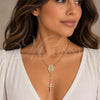 Oro Laminado Thin Rosary, Gold Filled Style Guadalupe and Crucifix Design, Polished, Golden Finish, 09.213.0084.18