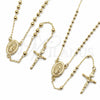 Oro Laminado Thin Rosary, Gold Filled Style Guadalupe and Crucifix Design, Polished, Golden Finish, 09.213.0084.18