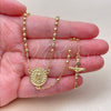 Oro Laminado Thin Rosary, Gold Filled Style Guadalupe and Crucifix Design, Polished, Golden Finish, 09.213.0085.18
