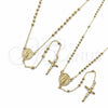 Oro Laminado Thin Rosary, Gold Filled Style Guadalupe and Crucifix Design, Polished, Golden Finish, 09.213.0085.18