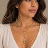Oro Laminado Thin Rosary, Gold Filled Style Crucifix and Ball Design, Polished, Golden Finish, 09.213.0087.18