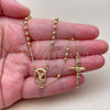 Oro Laminado Thin Rosary, Gold Filled Style Crucifix and Ball Design, Polished, Golden Finish, 09.213.0087.18