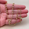 Oro Laminado Thin Rosary, Gold Filled Style Crucifix and Ball Design, Polished, Golden Finish, 09.213.0088.24
