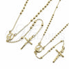 Oro Laminado Thin Rosary, Gold Filled Style Crucifix and Ball Design, Polished, Golden Finish, 09.213.0089.18