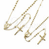 Oro Laminado Thin Rosary, Gold Filled Style Crucifix and Ball Design, Polished, Golden Finish, 09.213.0090.24