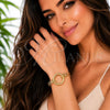 Oro Laminado Individual Bangle, Gold Filled Style Love Knot Design, Polished, Golden Finish, 07.331.0010 (30 MM Thickness, One size fits all)