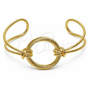 Oro Laminado Individual Bangle, Gold Filled Style Love Knot Design, Polished, Golden Finish, 07.331.0010 (30 MM Thickness, One size fits all)