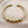 Oro Laminado Individual Bangle, Gold Filled Style Ball and Hollow Design, Polished, Golden Finish, 07.331.0011 (Thickness, One size fits all)