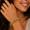 Oro Laminado Individual Bangle, Gold Filled Style Hollow and Spiral Design, Polished, Golden Finish, 07.331.0013 (Thickness, One size fits all)