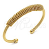 Oro Laminado Individual Bangle, Gold Filled Style Hollow and Spiral Design, Polished, Golden Finish, 07.331.0013 (Thickness, One size fits all)