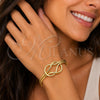 Oro Laminado Individual Bangle, Gold Filled Style Infinite Design, Polished, Golden Finish, 07.331.0015 (Thickness, One size fits all)