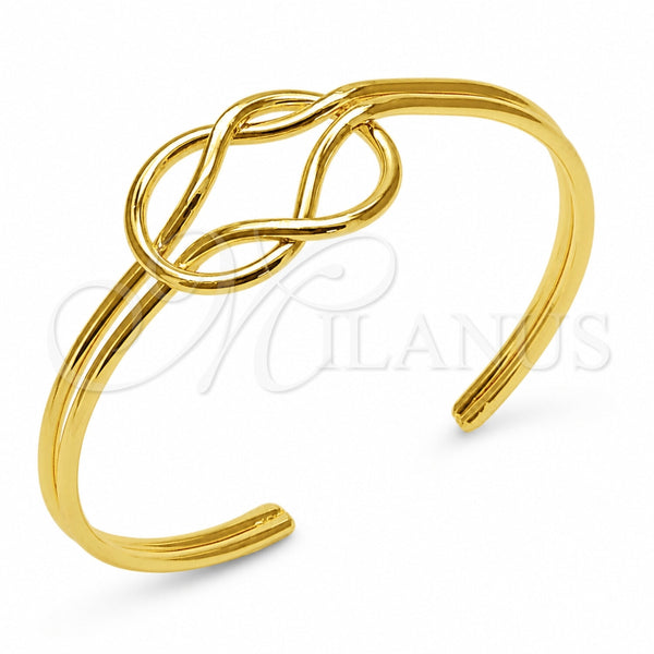 Oro Laminado Individual Bangle, Gold Filled Style Infinite Design, Polished, Golden Finish, 07.331.0015 (Thickness, One size fits all)