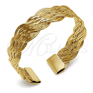 Oro Laminado Individual Bangle, Gold Filled Style Twist Design, Polished, Golden Finish, 07.331.0016 (Thickness, One size fits all)