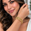 Oro Laminado Individual Bangle, Gold Filled Style Twist Design, Polished, Golden Finish, 07.331.0018 (Thickness, One size fits all)