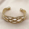 Oro Laminado Individual Bangle, Gold Filled Style Twist Design, Polished, Golden Finish, 07.331.0018 (Thickness, One size fits all)